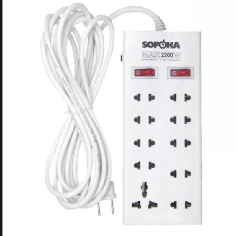 Ổ CẮM ĐIỆN 10 CỬA SOPOKA 10Y4 (4 mét)