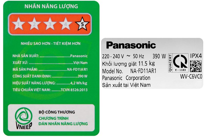 Máy giặt Panasonic Inverter 11.5 Kg NA-FD11AR1BV