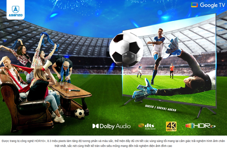 Tivi Asanzo 50 inch 4K Google TV 50EX8