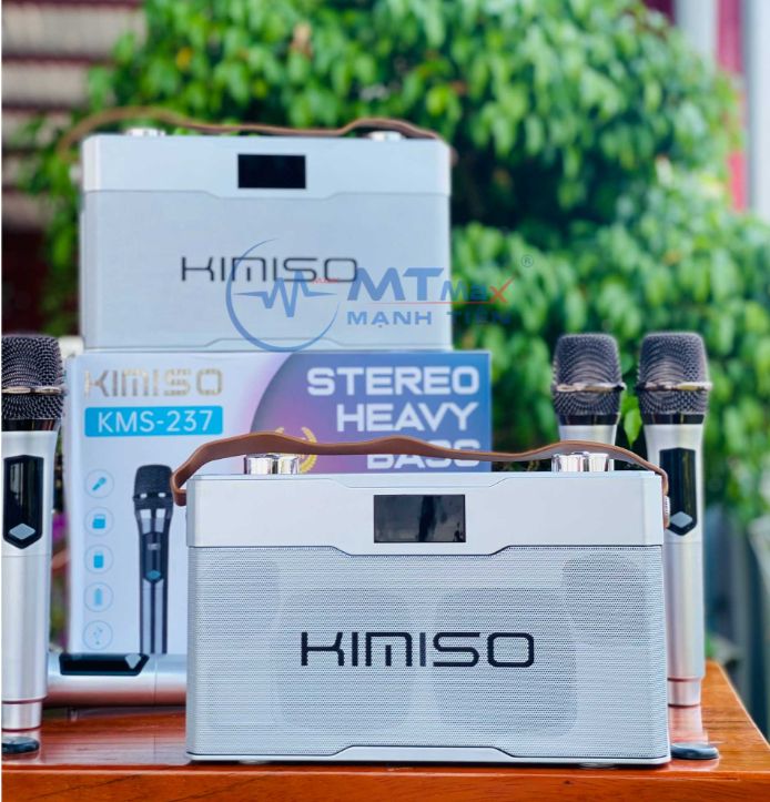 Loa Xách Tay Karaoke Kimini KMS237 Đi Kèm 2 Micro Không Dây 