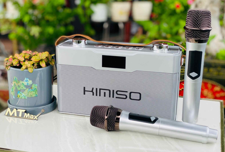 Loa Xách Tay Karaoke Kimini KMS237 Đi Kèm 2 Micro Không Dây 