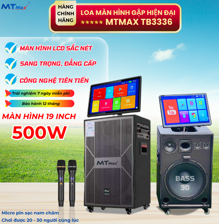 Loa Kéo Có Màn Hình MTMAX TB3336 / 19 inch / 500W
