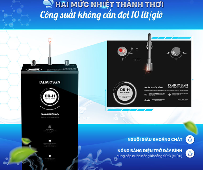 Máy lọc nước RO Dr.H nóng nguội lạnh 2D Daikiosan DN301