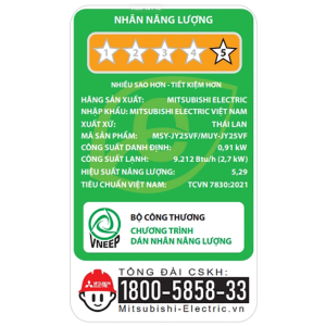 Máy lạnh Mitsubishi Electric Inverter 1 HP MSY/MUY-JY25VF